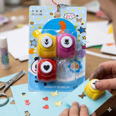 ✂️🎨 Pack of 12 – Mini DIY Paper Punch Set | Assorted Shape Craft Punches | Scrapbooking, Card Making & Paper Art Tools for Kids & Adults 🌸✨
