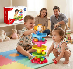 Roll Ball Baby Play Toy – Funny Educational Rolling Swirl Ball 5 Tier Multi-Colored Ramp Game for Babies & Toddlers | Best Birthday Gift