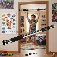 💪🚪 Iron Doorway Gym Bar – Silver | Heavy-Duty Pull Up Bar for Home Workout | No Screws Needed | Upper Body Strength Training Bar for Doorframe 🏋️♂️✨
