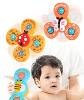Baby Rattles Spinner Set – Pack of 3 | Kids Bath Toy Set | Suction Cup Rotating Toy |