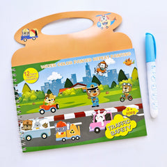 Water Magic Painting Book-Reusable Water Drawing Pad with Pen