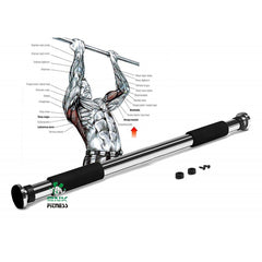 💪🚪 Iron Doorway Gym Bar – Silver | Heavy-Duty Pull Up Bar for Home Workout | No Screws Needed | Upper Body Strength Training Bar for Doorframe 🏋️♂️✨