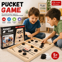 Fast Sling Puck Game – Wooden Table Hockey Board Game for Kids & Family