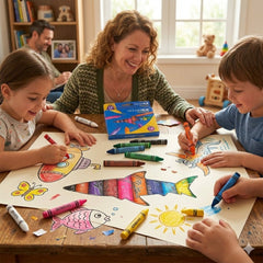 🦈🖍️ Shark W-3112 Jumbo Wax Crayons – 12 Assorted Colours | Thick & Chunky Crayons for Kids, Toddlers & Preschoolers | Bold, Smooth & Non-Toxic Colouring Set 🌈✨