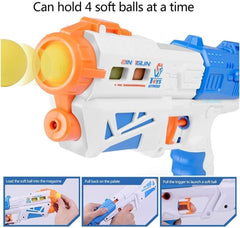 2-in-1 Water Spray Gun &amp; Soft Ball Blaster Toy Set for Children with Targets