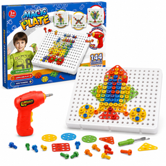 Kids Electric Drill Puzzle Set – DIY Educational Construction Board Toy (144 Pieces)