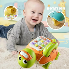 Musical Turtle Crawling Toy with Interactive Phone – Baby Learning Toy