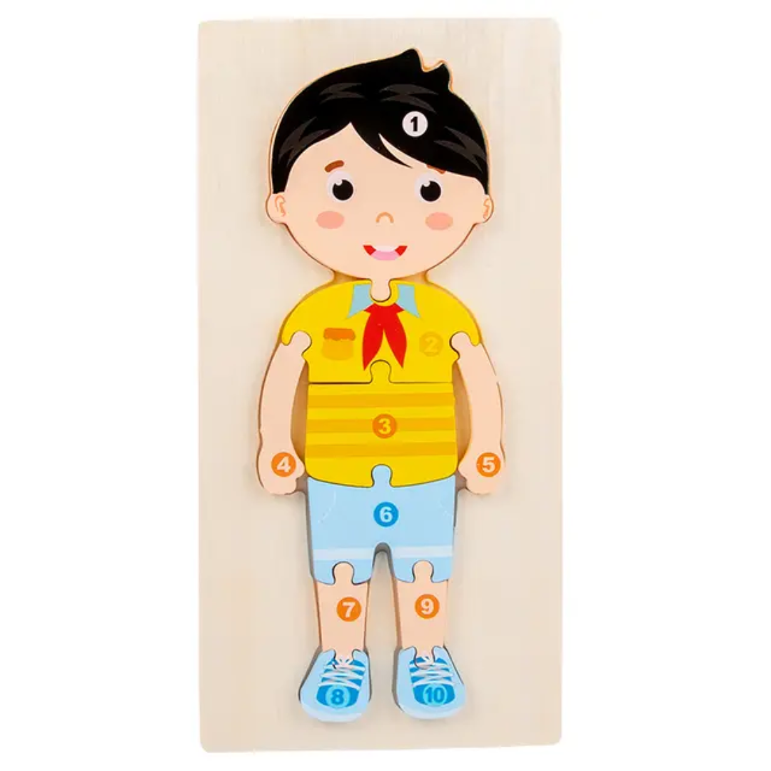 Wooden Peg Long Puzzle Montessori Learning Toy for Toddlers