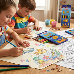 🐟✏️ Goldfish Adventure by Flupa – Full Size Colour Pencils | 12-Pack Assorted Colours (H12) | Premium Colouring Pencils for Kids, Students & Artists 🌈🎨