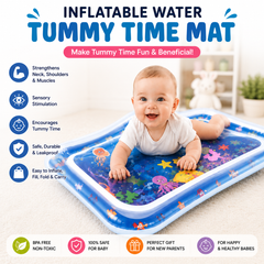 PACK OF 2 Baby Rattles Spinner + Baby Tummy Time Water Mat Bundle – Baby Development Gift Set