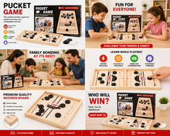 Fast Sling Puck Game – Wooden Table Hockey Board Game for Kids & Family