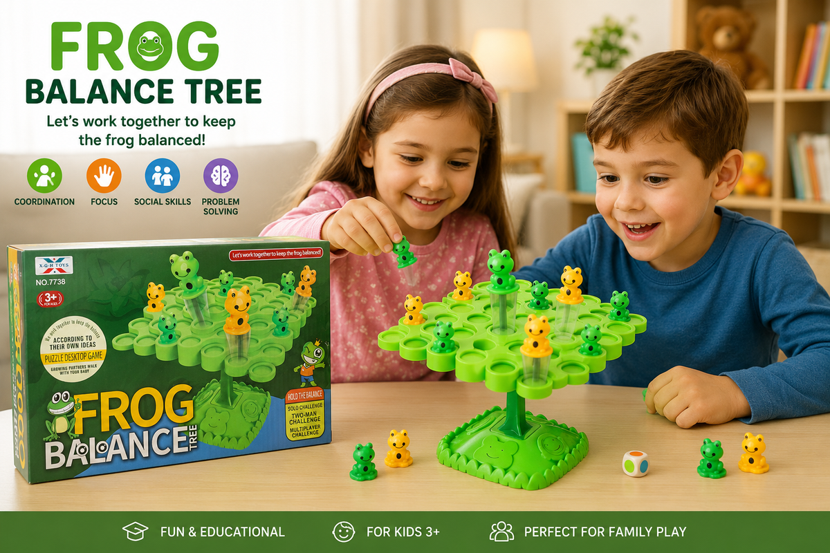 Fun Frog Balance Tree Game – Educational Balancing Board Toy for Kids