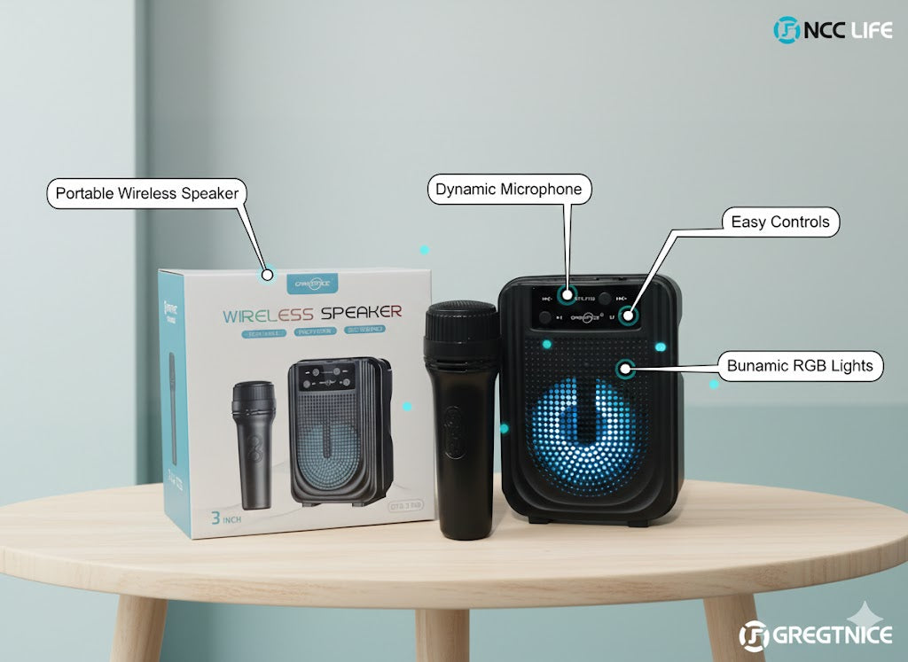 GTS-2158 GrandVoice Portable Karaoke Bluetooth Speaker – 3-Inch High-Power Sound System