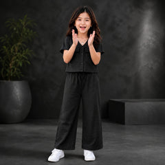BLACK DOUBLE POKET SHIRT KIDS WEAR