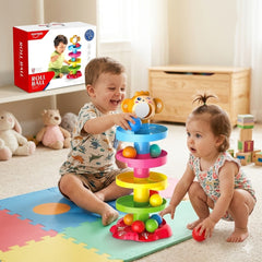 Roll Ball Baby Play Toy – Funny Educational Rolling Swirl Ball 5 Tier Multi-Colored Ramp Game for Babies & Toddlers | Best Birthday Gift