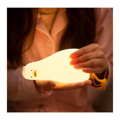 🦆✨ Duck Silicone LED Night Light – USB Rechargeable & Touch Control | Soft Glow Lamp for Nursery, Kids Room & Bedside 🌙