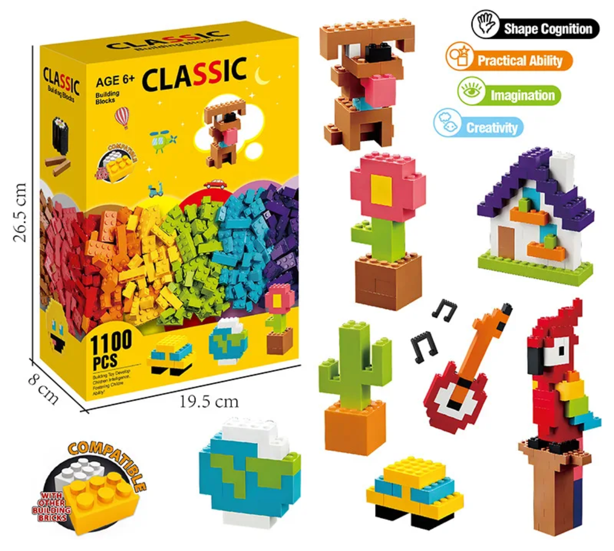 Lego Blocks |Classic Building Bricks Set creative STEM Inspired DIY Blocks 1100 pcs