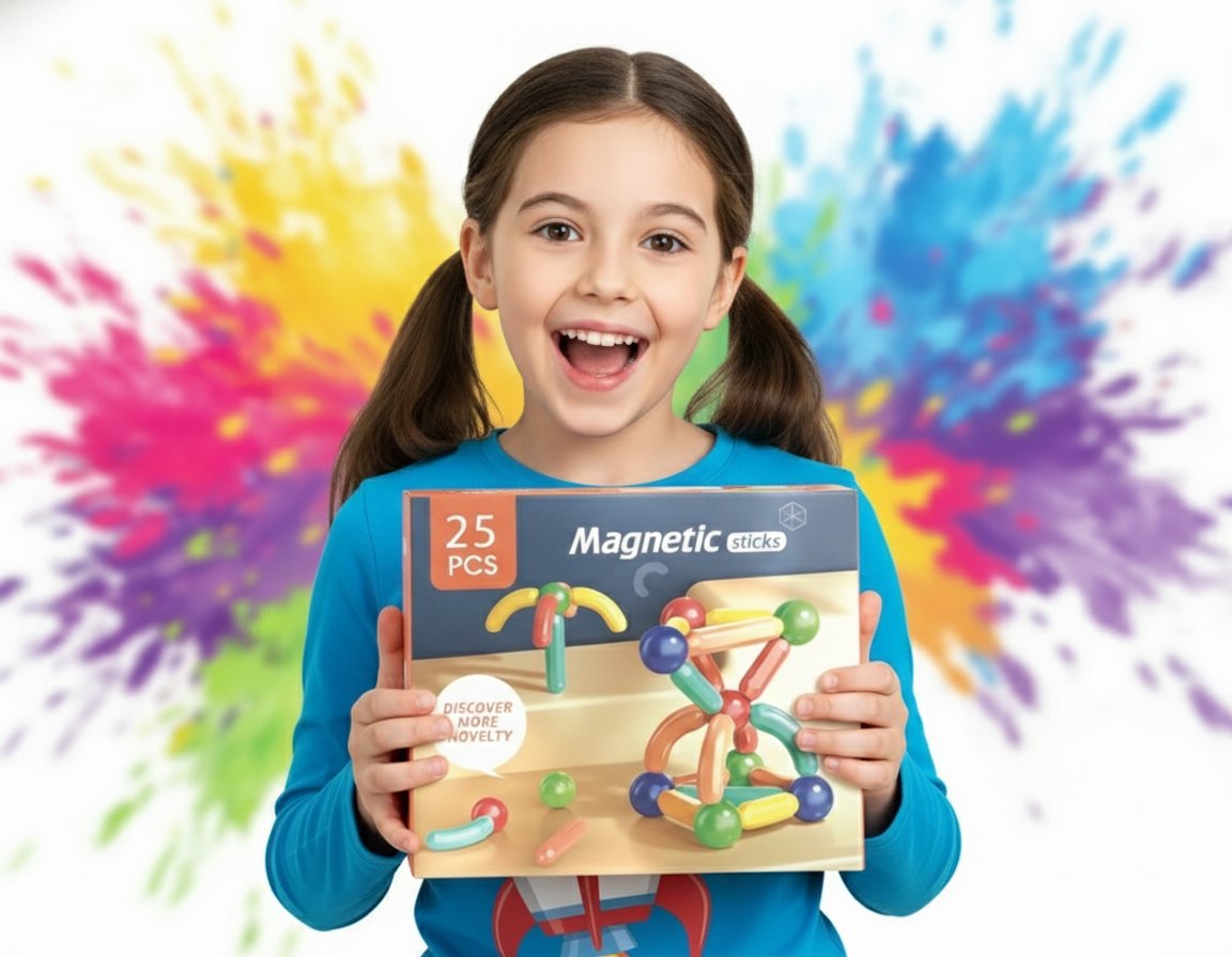 Kids Magnetic Building Sticks and Balls Set | STEM Construction Toy | Safe Magnetic Blocks for Creative Assembly and Learning