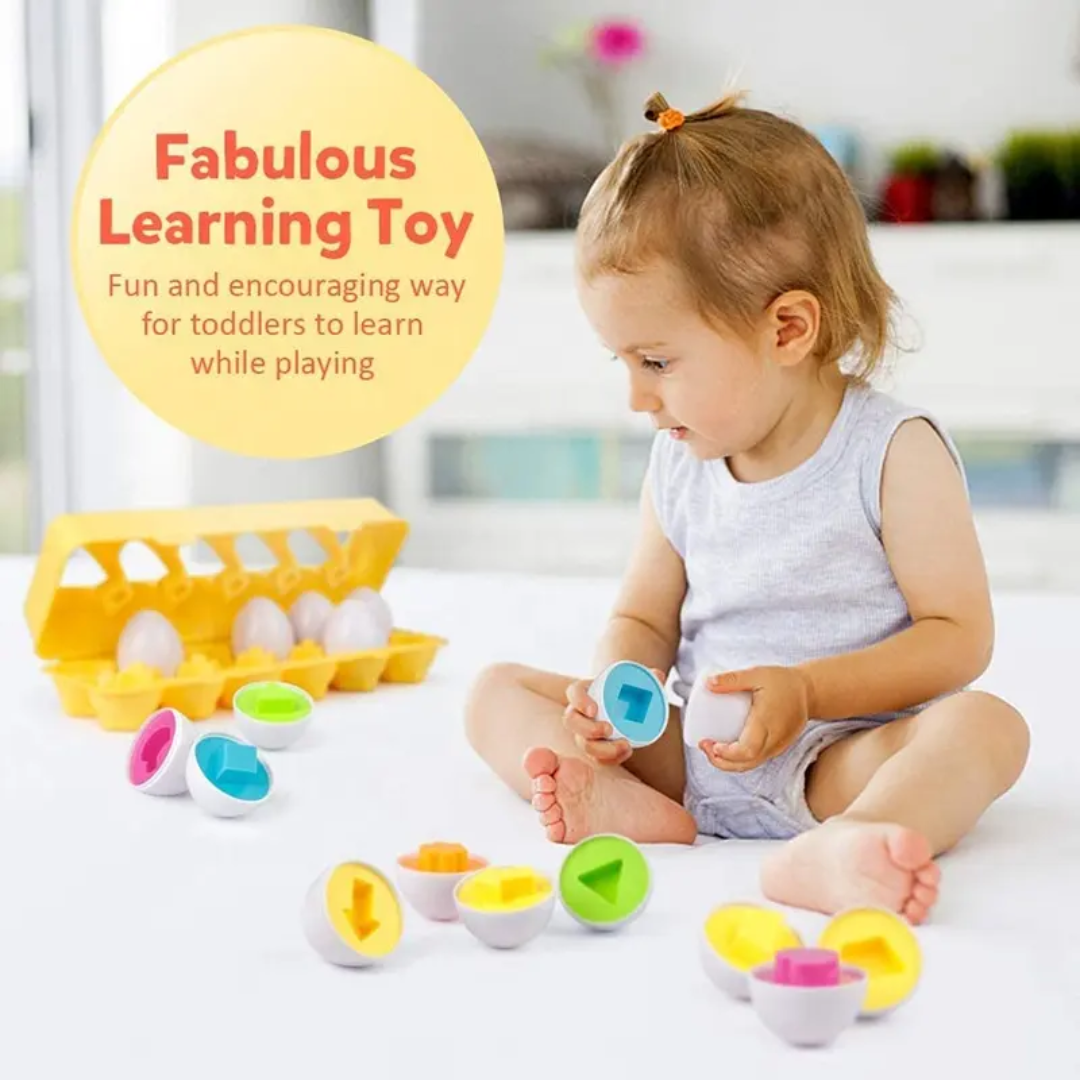 Matching Eggs Set | 12pcs Color & Shape Sorting Eggs Educational Toy - Image 3