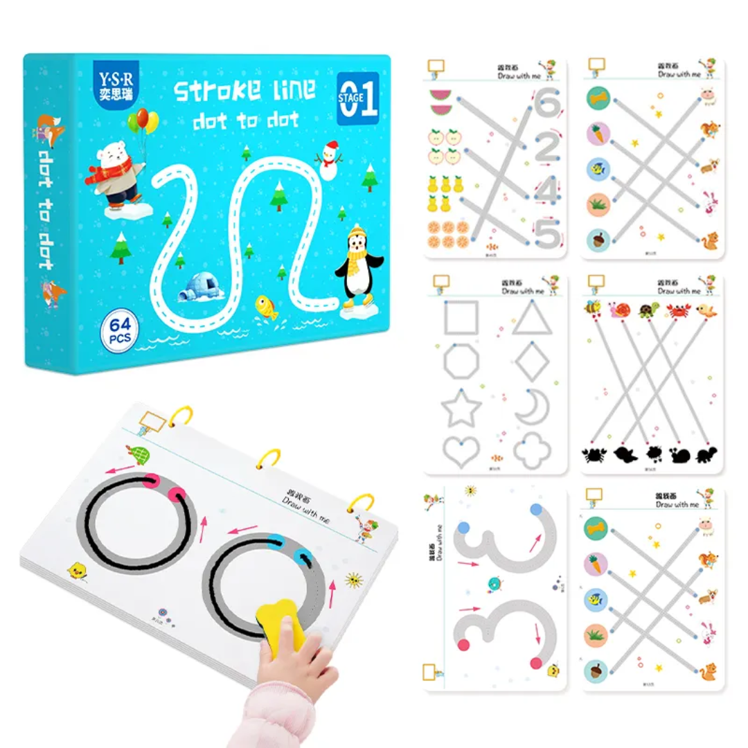 Stroke Line Dot to Dot Practice Book for Kids – Stage 1 | 64 Pages Early Learning Tracing Workbook | Fine Motor Skills & Handwriting Training Activity Book - Image 8