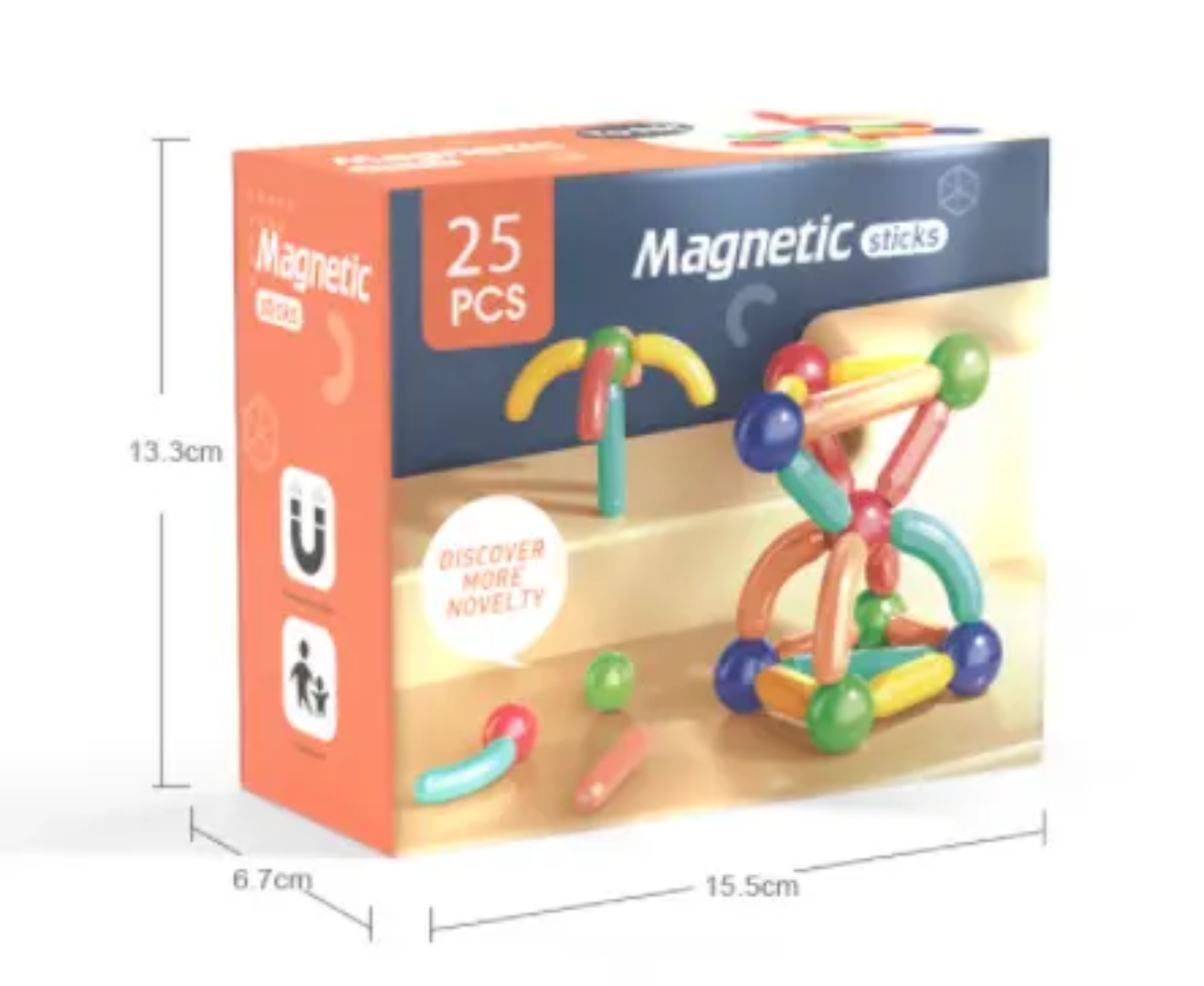 Kids Magnetic Building Sticks and Balls Set | STEM Construction Toy | Safe Magnetic Blocks for Creative Assembly and Learning - Image 3