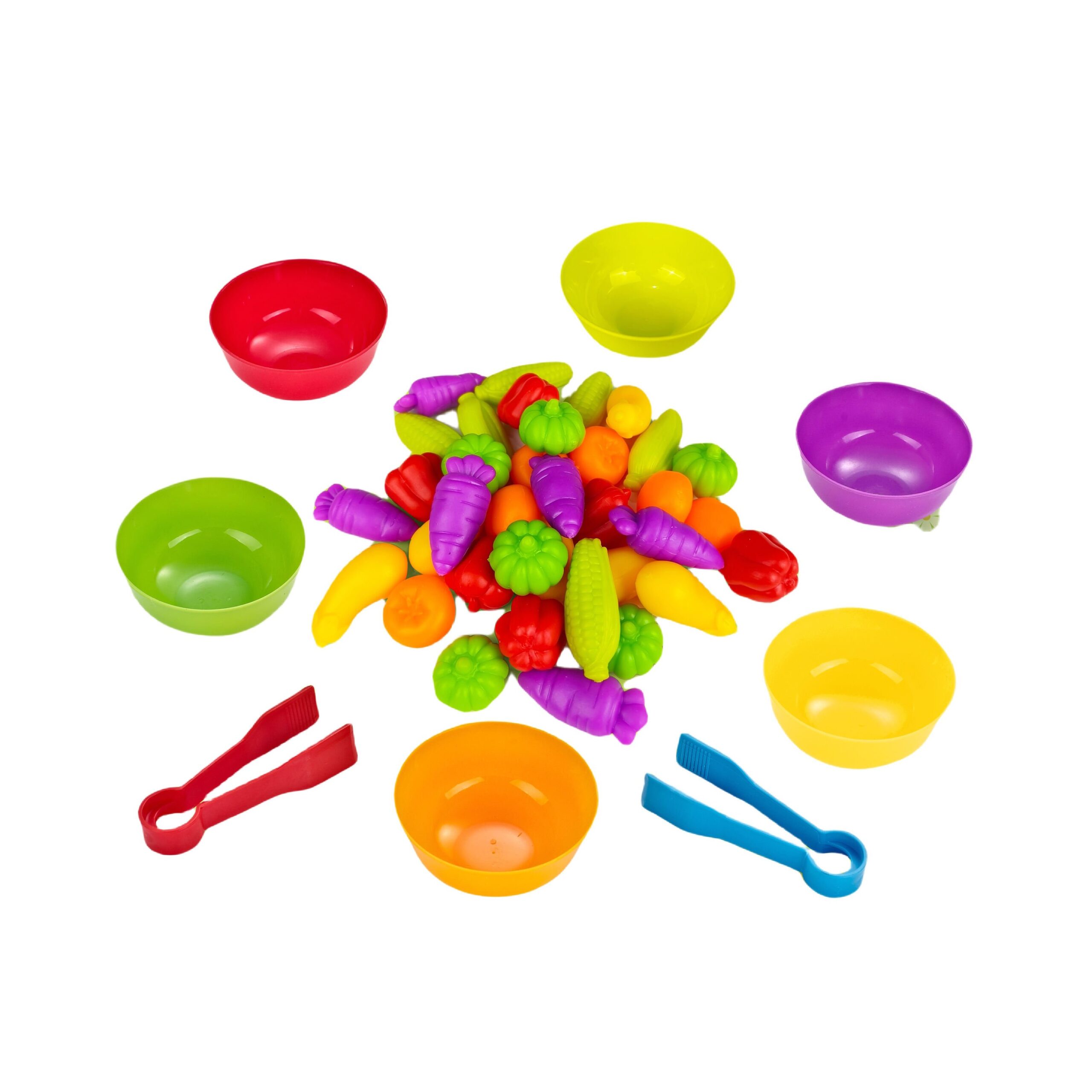 Montessori Counting & Sorting Game - Color Counting Classification Toys with Matching Bowls and Tweezers (Random design) - Image 2