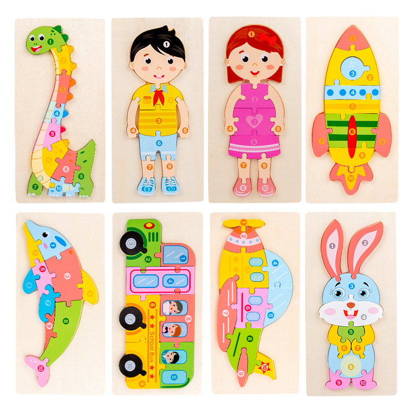 Wooden Peg Long Puzzle Montessori Learning Toy for Toddlers