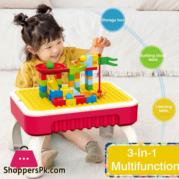 3-in-1 Kids Building Blocks Table Set with DIY Bricks | Multi-FunctionTable - Image 3