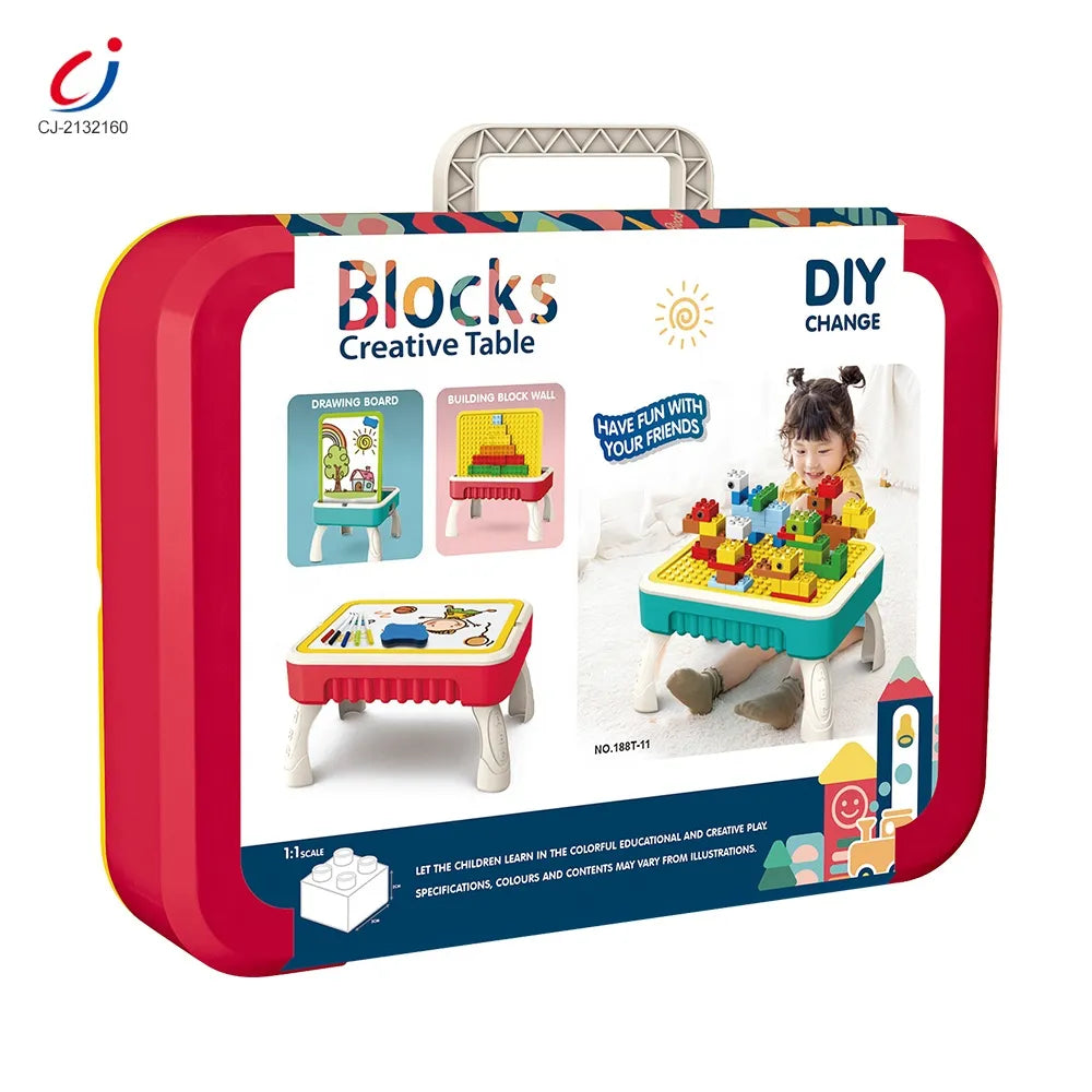 3-in-1 Kids Building Blocks Table Set with DIY Bricks | Multi-FunctionTable - Image 6