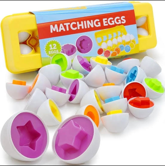 Matching Eggs Set | 12pcs Color & Shape Sorting Eggs Educational Toy - Image 2