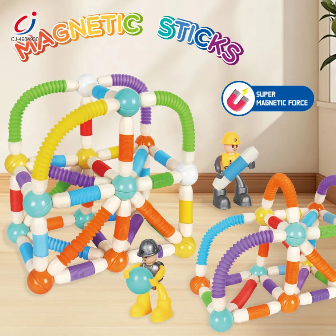 Magnetic Sticks New (32 pieces) - New Stretchable Plastic Building Blocks