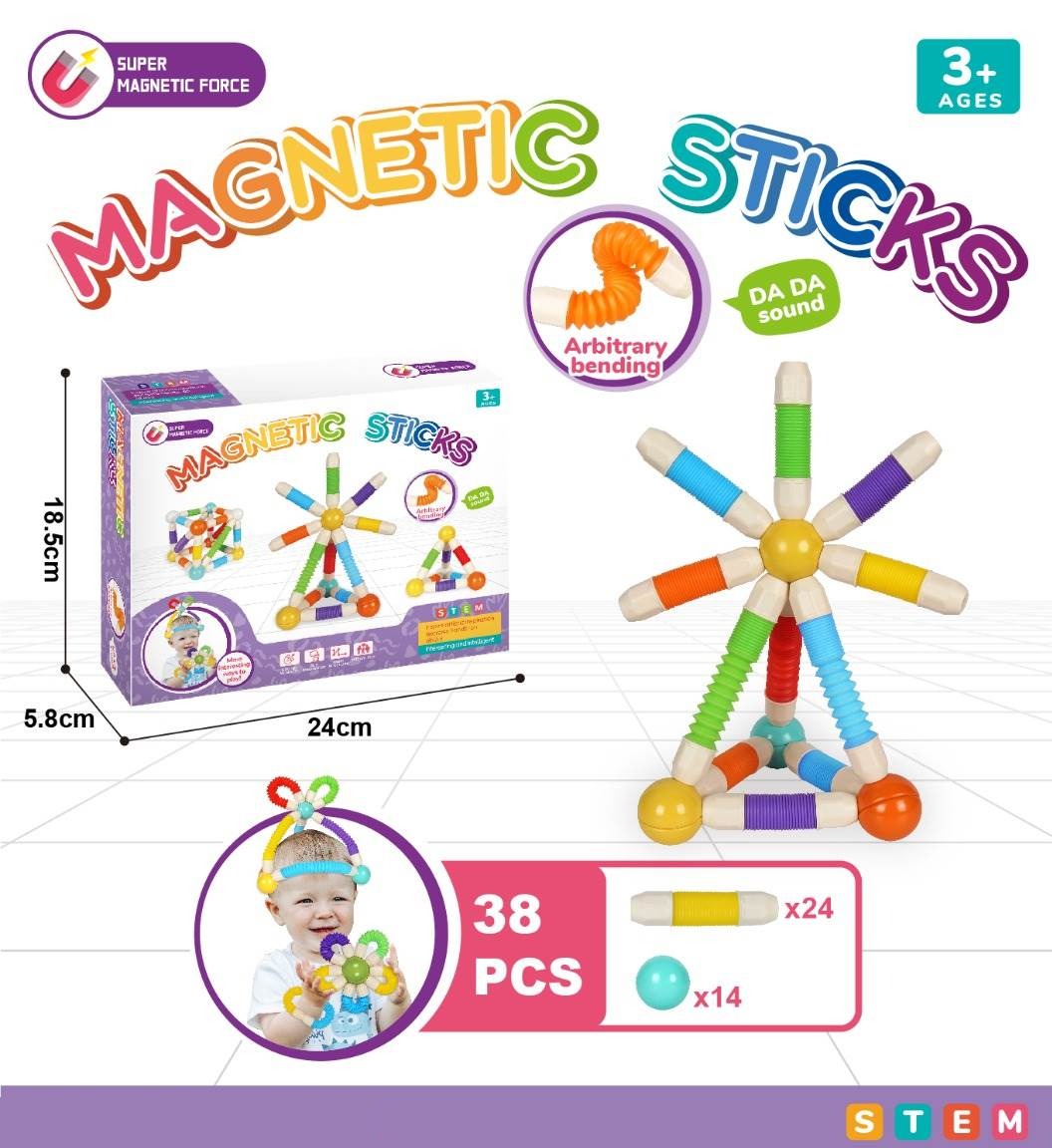 Magnetic Sticks New (32 pieces) - New Stretchable Plastic Building Blocks - Image 2