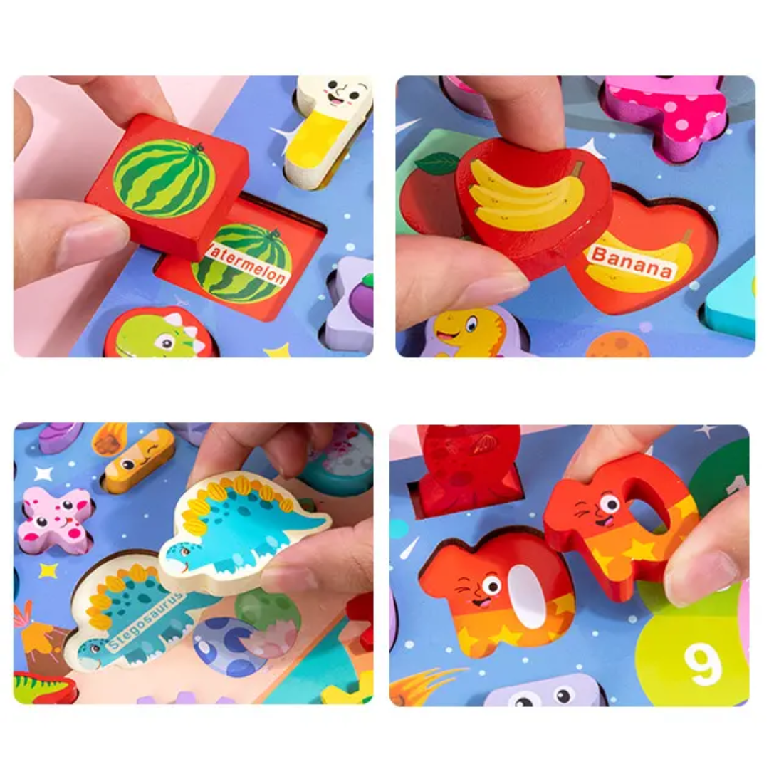 Multifunctional Logarithm Board | Multifunctional Wooden Busy Board | 8-in-1 Early Learning Board - Image 8