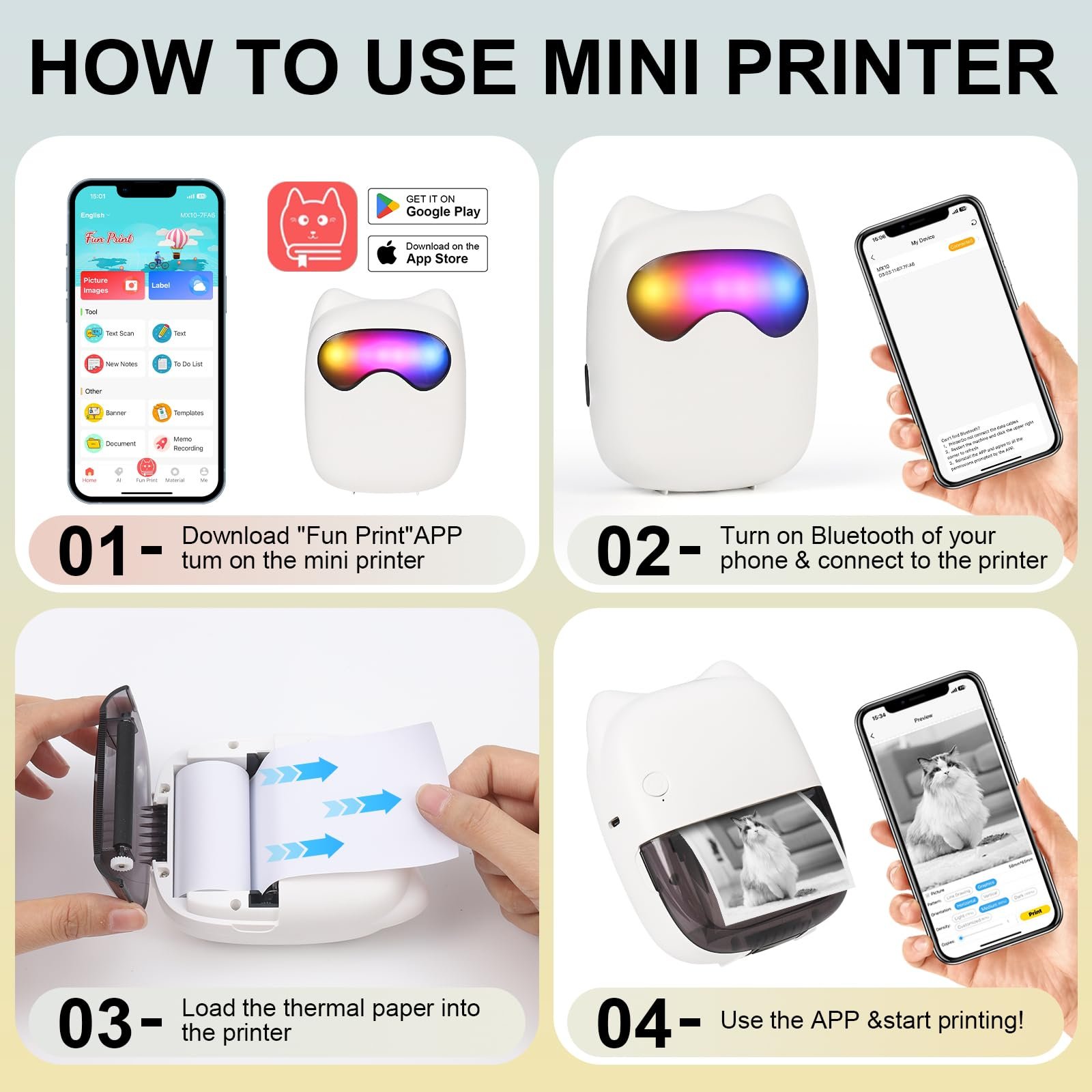 Portable HD Mini Printer | Mini Printer| Mobile photo printer | Wireless Photo printer - Image 2