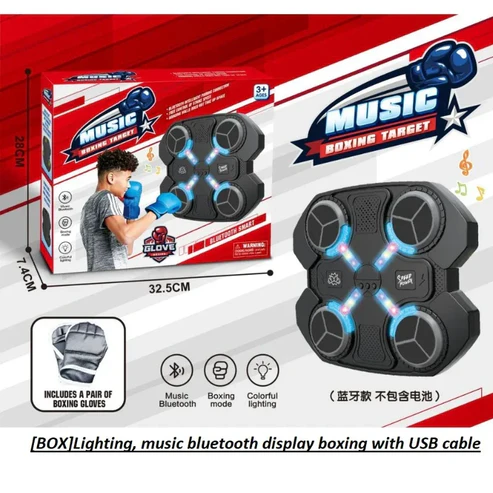 BoxerBeat Glow Arena Electronic Musical Boxing Game with LED Lights & Gloves - Image 5