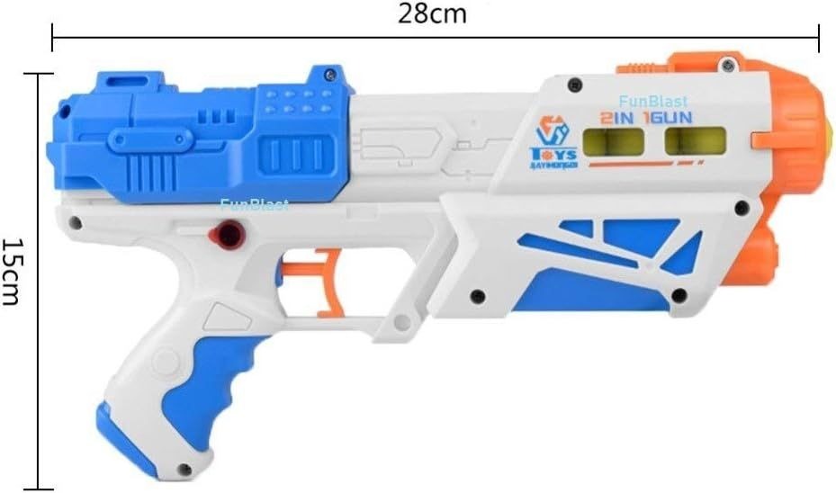2-in-1 Water Spray Gun & Soft Ball Blaster Toy Set for Children with Targets - Image 3