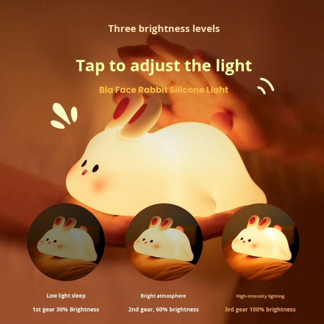 DreamBunny Rabbit Night Light – Soft Silicone Touch Control Lamp for Kids Room - Image 4