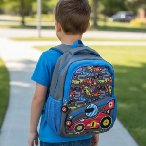 Speedy Wheels Toddler Backpack | Car theme bagpack for toddlers | Cute Car theme bag for kids