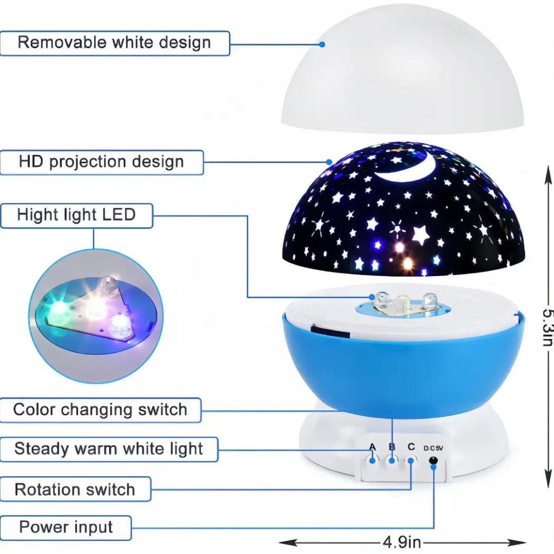 Twinkle Night Kids Projector Lamp | 3D Starry Sky Light - Image 3