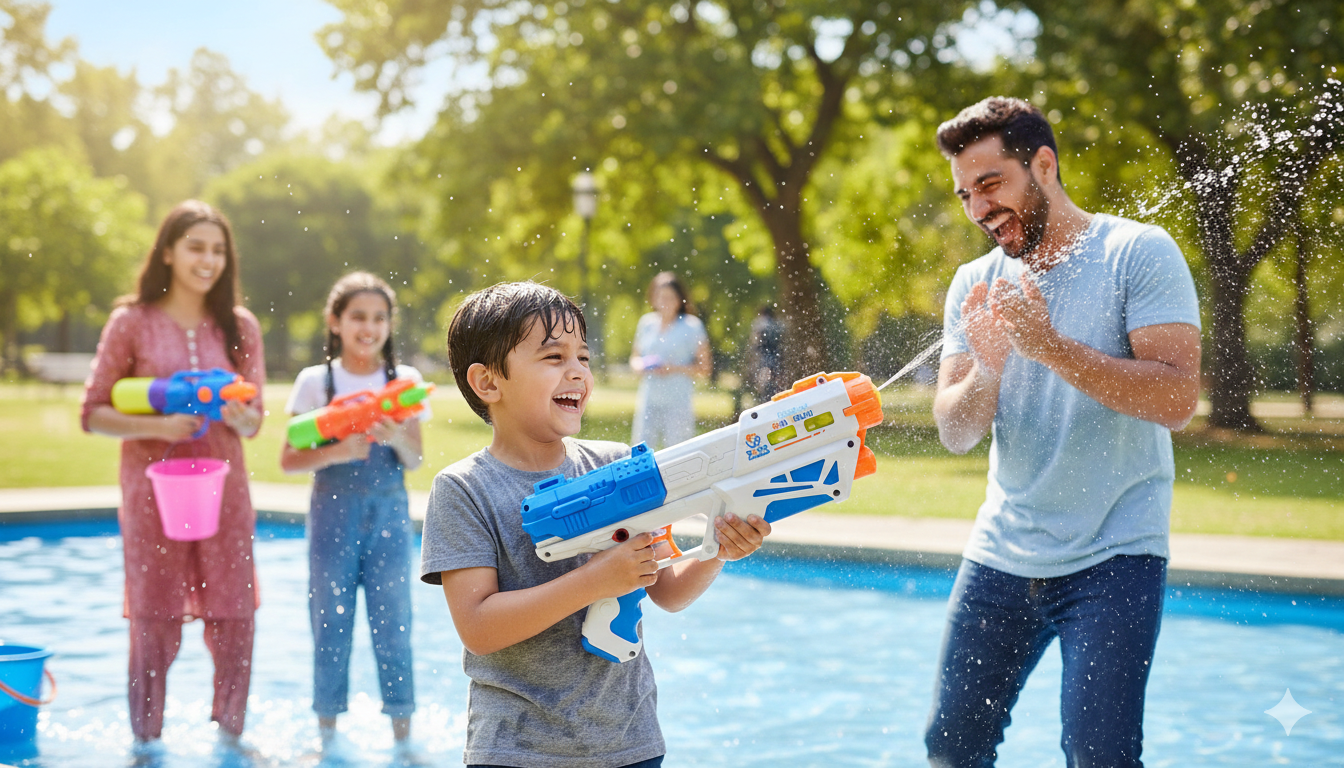 2-in-1 Water Spray Gun & Soft Ball Blaster Toy Set for Children with Targets - Image 4