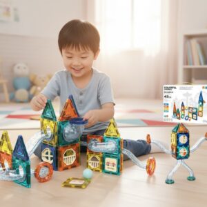 42 Pieces Magnetic Building Blocks for Kids – STEM Educational Construction Toy Set