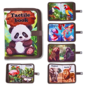 Wild Animals Tactile Touch and Feel Sensory Book - 360°