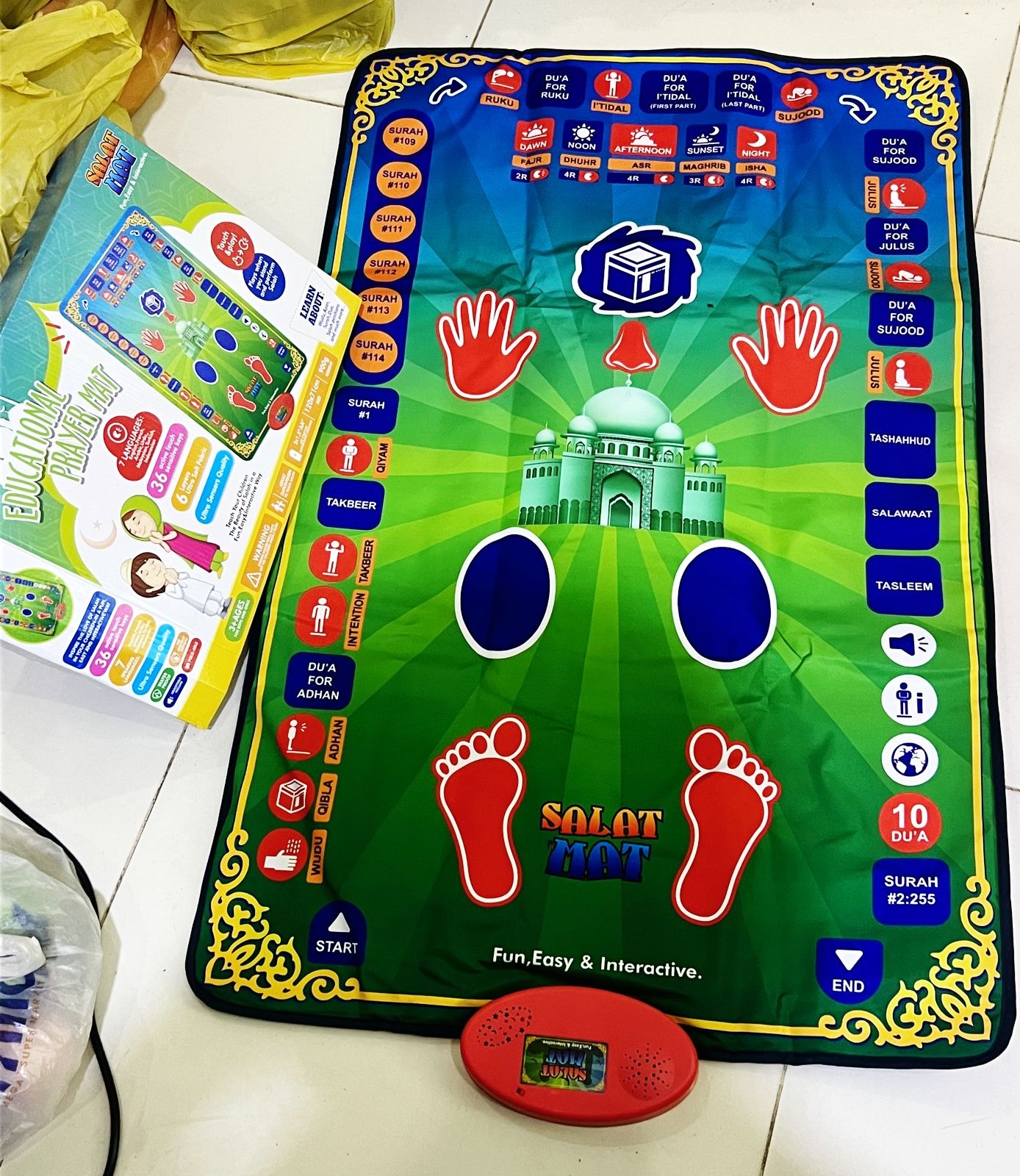 Kids Muslim Prayer Rug Big Size- Electronic Islamic Prayer Carpet Mat, Teaching Talking Music Mat with Worship Step Guide for Kids Toddlers - Image 3